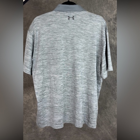 Under Armour Performance Polo | Heather Grey Athletic Golf Shirt XL - Picture 7 of 9